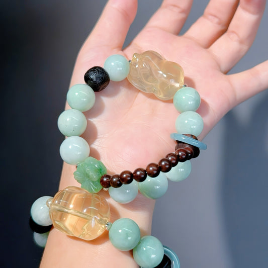 012 Citrine Jadeite Bracelet 2025 Energy High Quality Fashion Jewelry Magnetic Feng Shui Bracelet Gift