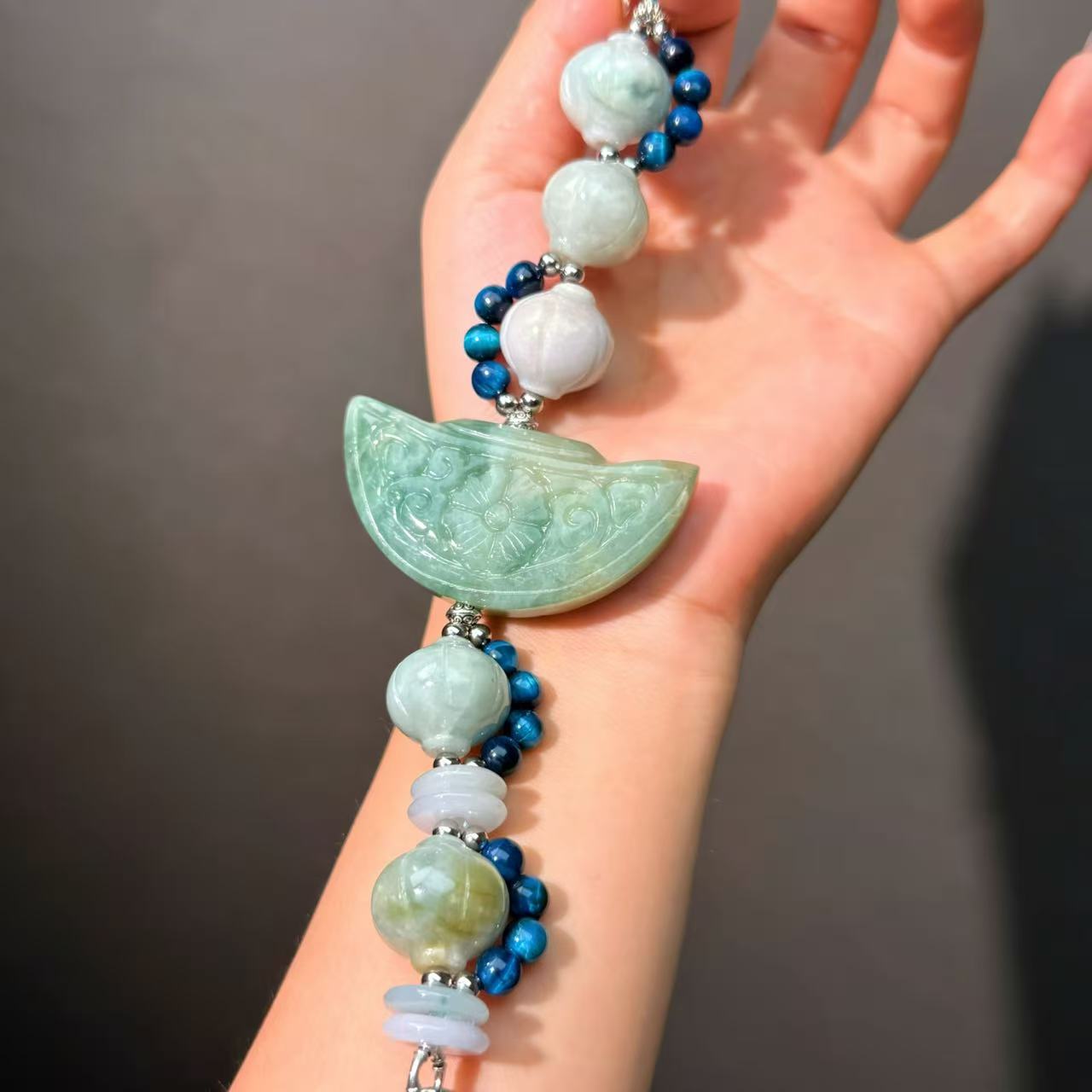049 Jadeite Tiger's Eye Feng Shui Fashion Bracelet Bead Bracelet Magnetic Jewelry Gift