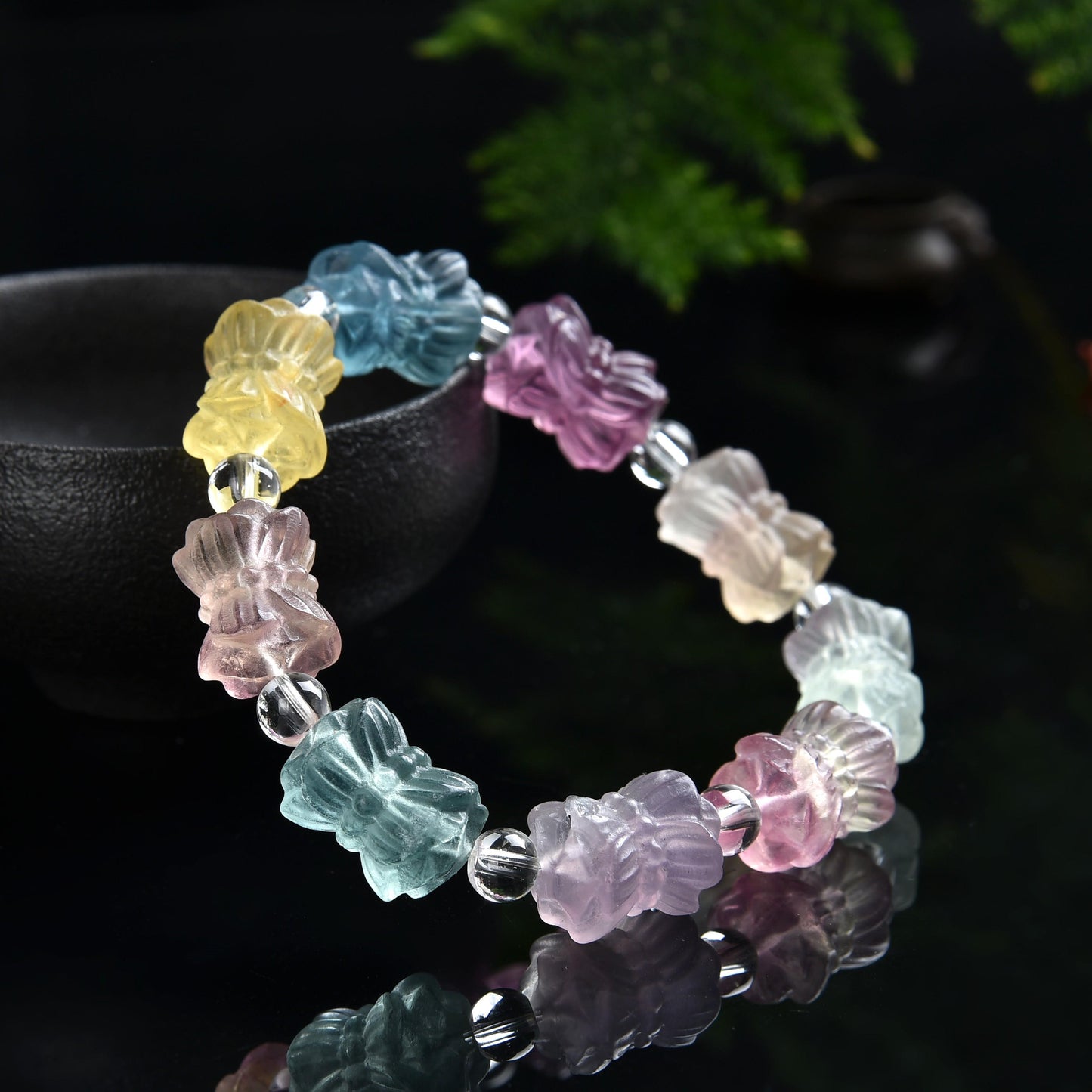 036 Fluorite bracelet with certificate lucky charm bracelet