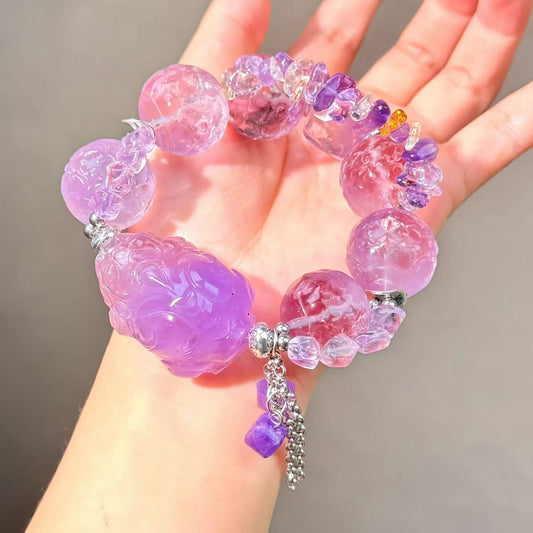 012 Amethyst  Bracelet Energy High Quality Fashion Jewelry Feng Shui Beads Magnetic Gift