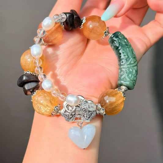 003 Fluorite Jadeite Pearl Bracelet Energy Beads Bracelet Fashion Magnetic Crystal Jewelry Bracelet Energy Beads Bracelet Fashion Magnetic Crystal Jewelry