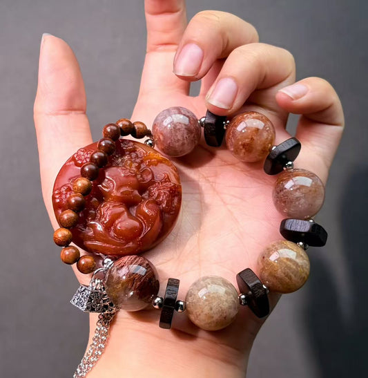 017 Serpentine Phantom Quartz bracelet energy high quality fashion jewelry magnetic beads bracelet gift