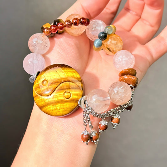 008 Hematoid Q Tiger's Eye Garnet High Quality Fashion  Bracelet Gift Bead Bracelet Jewelry