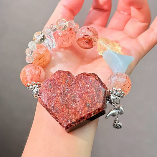 045 Super Seven Jadeite Citrine Bracelet Lucky Charm Bracelet Energy High Quality Large Bead Bracelet Gift