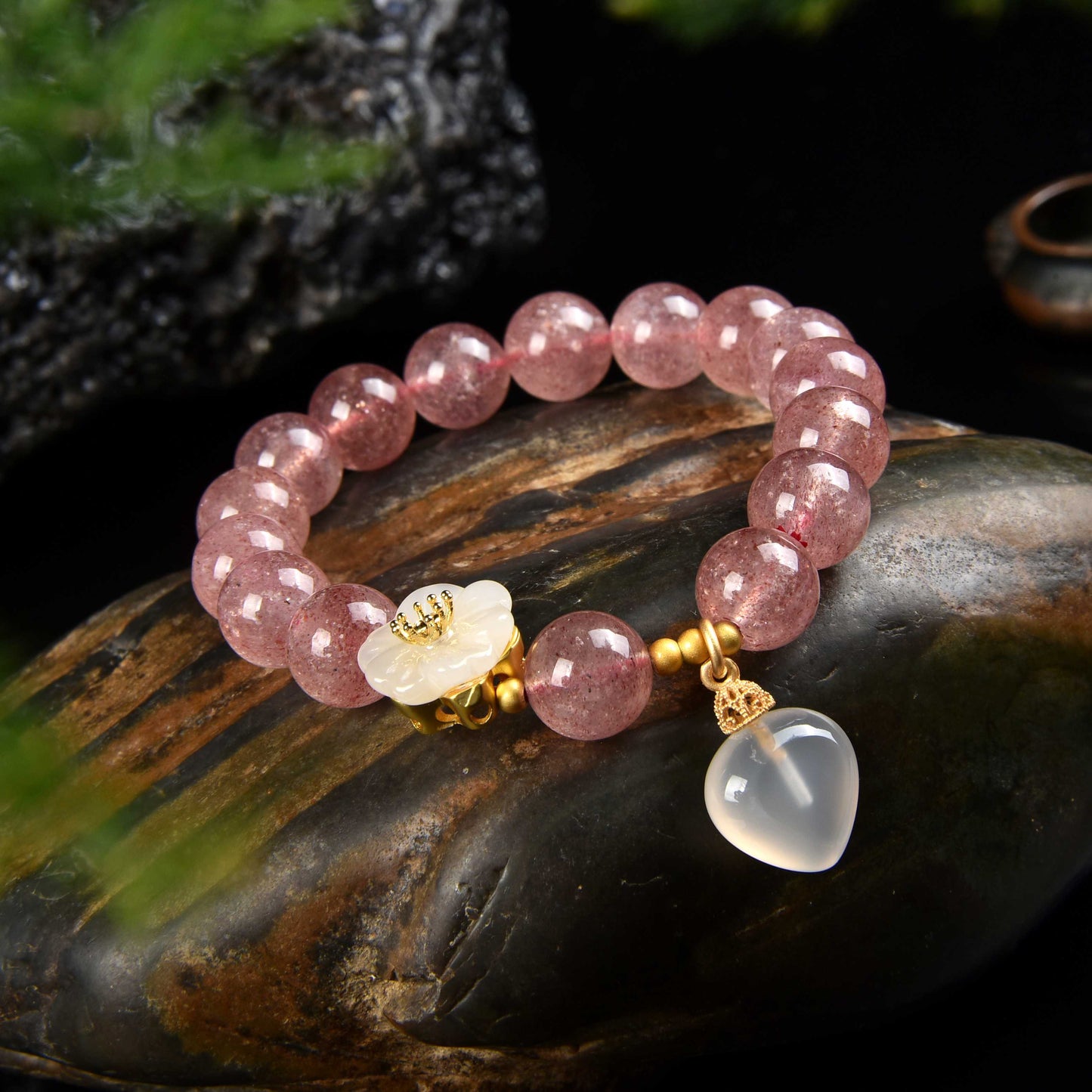 074 Strawberry Quartz Love Bracelet