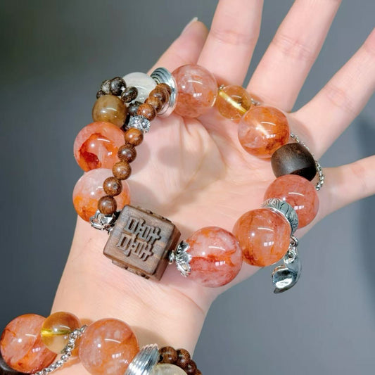 007 Hematoid Q Hetian Jade Lucky Charm Bracelet 2025 Energy High Quality Fashion Feng Shui Bracelet Gift Bead Bracelet Jewelry