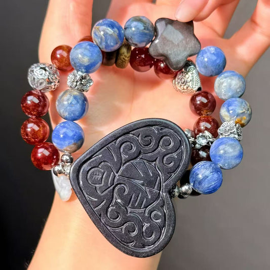 020 Jadeite Garnet Kyanite Bracelet 2025 Energy High Quality Fashion Jewelry Feng Shui Magnetic Beads Bracelet Gift