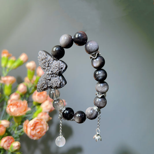 011 Lucky Charm Bracelet Obsidian