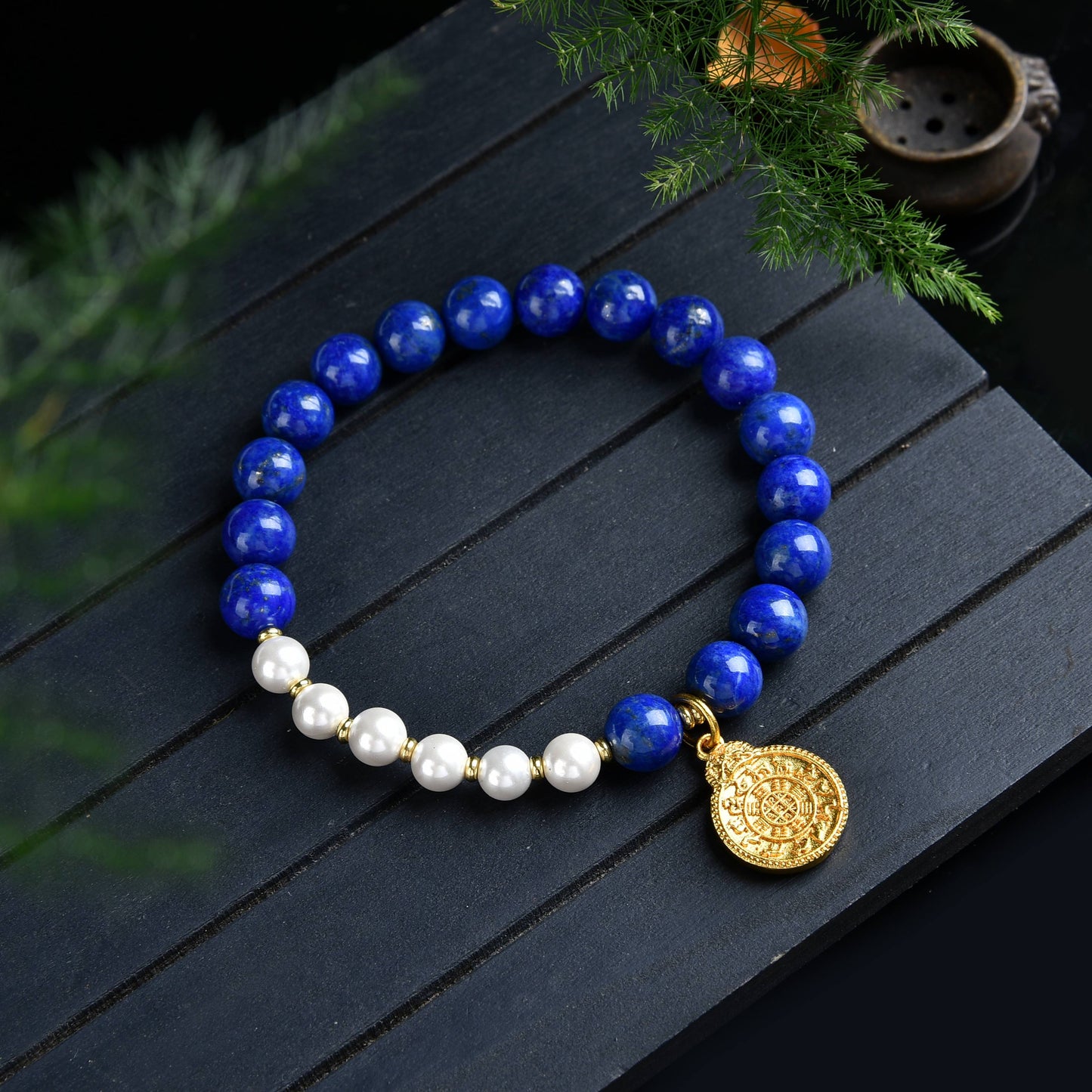 Lapis Lazuli Bracelet Bagua