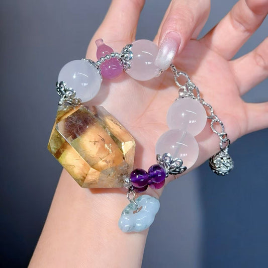 007 Milky Quartz Citrine Amethyst Bracelet 2025 Energy High Quality Fashion Feng Shui Bracelet Gift Bead Bracelet Jewelry