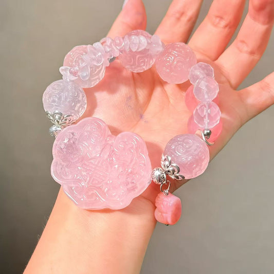 018 Rose Quartz Bracelet High Quality Energy Magnetic  Bracelet Gift