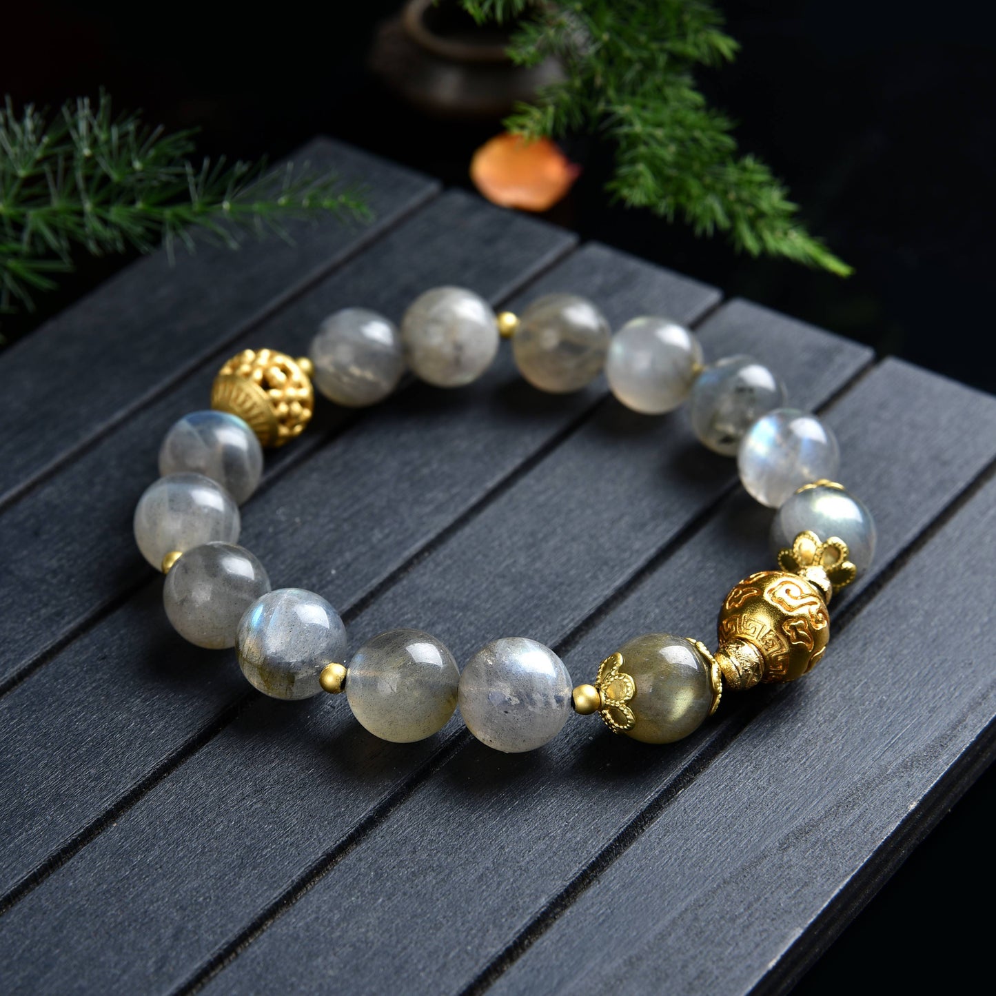 057 Lucky Charm Bracelet 2023 Labradorite Fashion Energy Healing Unisex Bead Bracelet Feng Shui Crystal