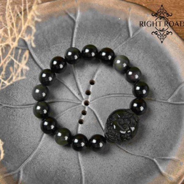 053 Lucky Charm Bracelet 2023 piyao Energy Rainbow Obsidian Healing Chinese Feng Shui Bracelet