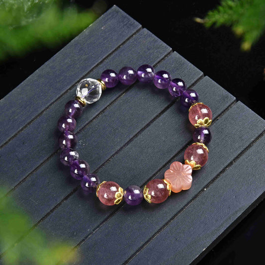 Amethyst Rose Salt Agate Bracelet