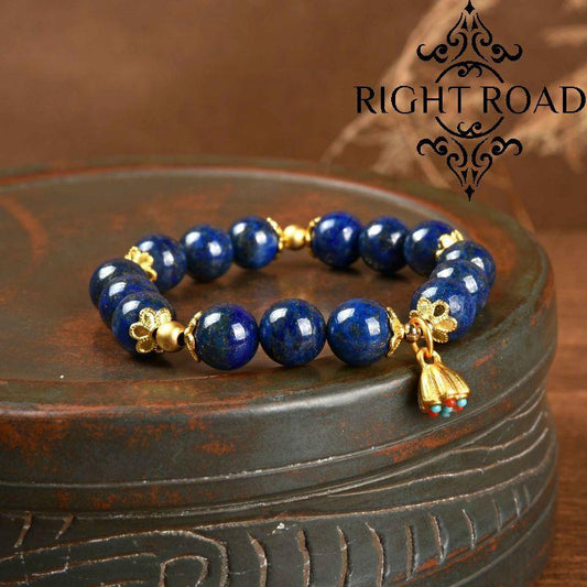 lucky charm bracelet lapis lazuli lotus root pendant bracelet energy feng shui beads healing fashion bracelet