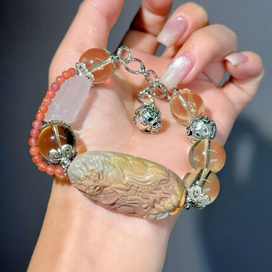 014 Citrine  Alashan Agate Bracelet 2025 Energy High Quality Fashion Jewelry Feng Shui Beads Magnetic Gift