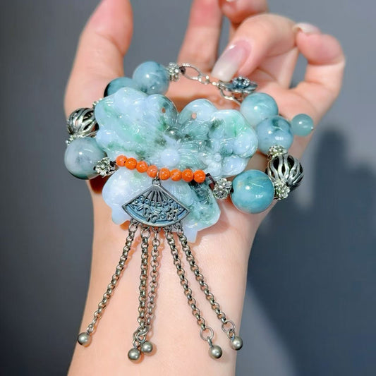 057 Jadeite Bracelet 2025 Energy High Quality Fashion Jewelry Bead Bracelet Magnetic Bracelet Gift