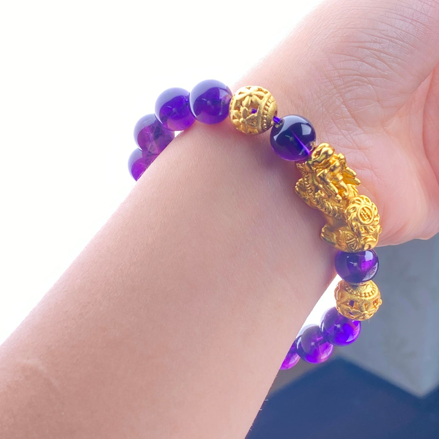 008 Amethyst Pixiu Bracelet With Certificate Sale Lucky Fortune