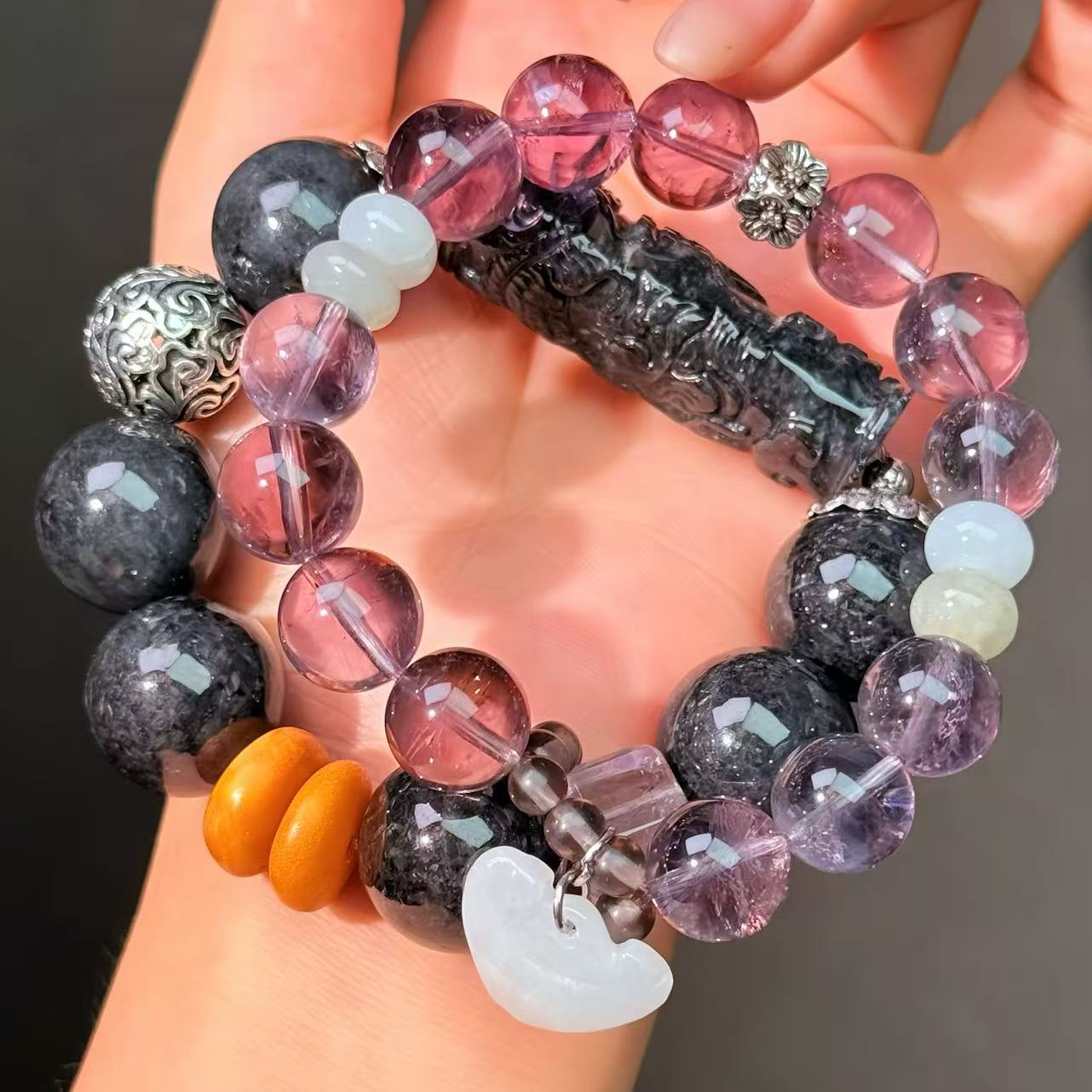 063 Jadeite Amethyst Bracelet 2025 Fashion Energy High Quality Magnetic Bracelet Gift