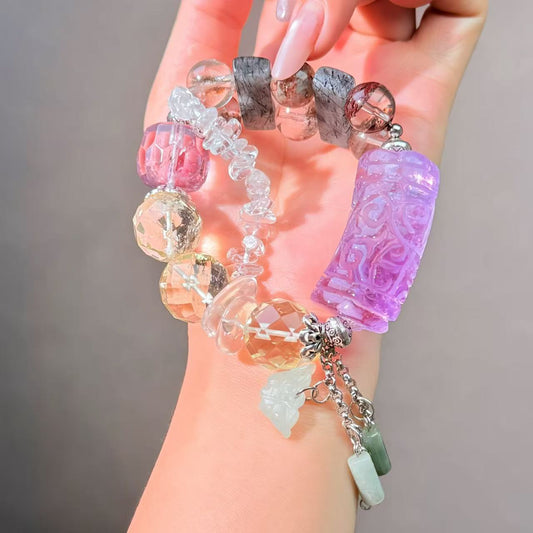 011 Jadeite Amethyst Citrine bracelet