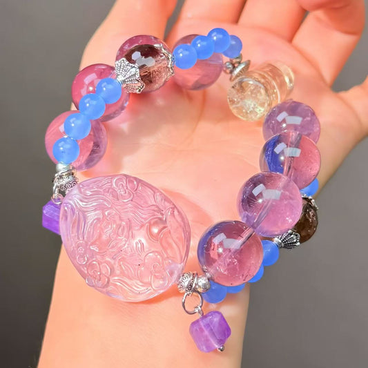 018 Amethyst Smoky Quartz Citrine  Lucky Charm Bracelet 2025 Energy High Quality Fashion Jewelry Feng Shui Beads Magnetic Gift