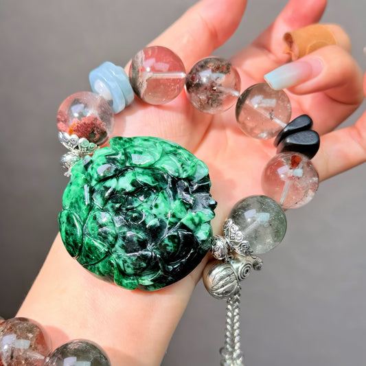 014 Jadeite Phantom Quartz Bracelet Energy High Quality Fashion Jewelry Feng Shui Beads Magnetic Gift