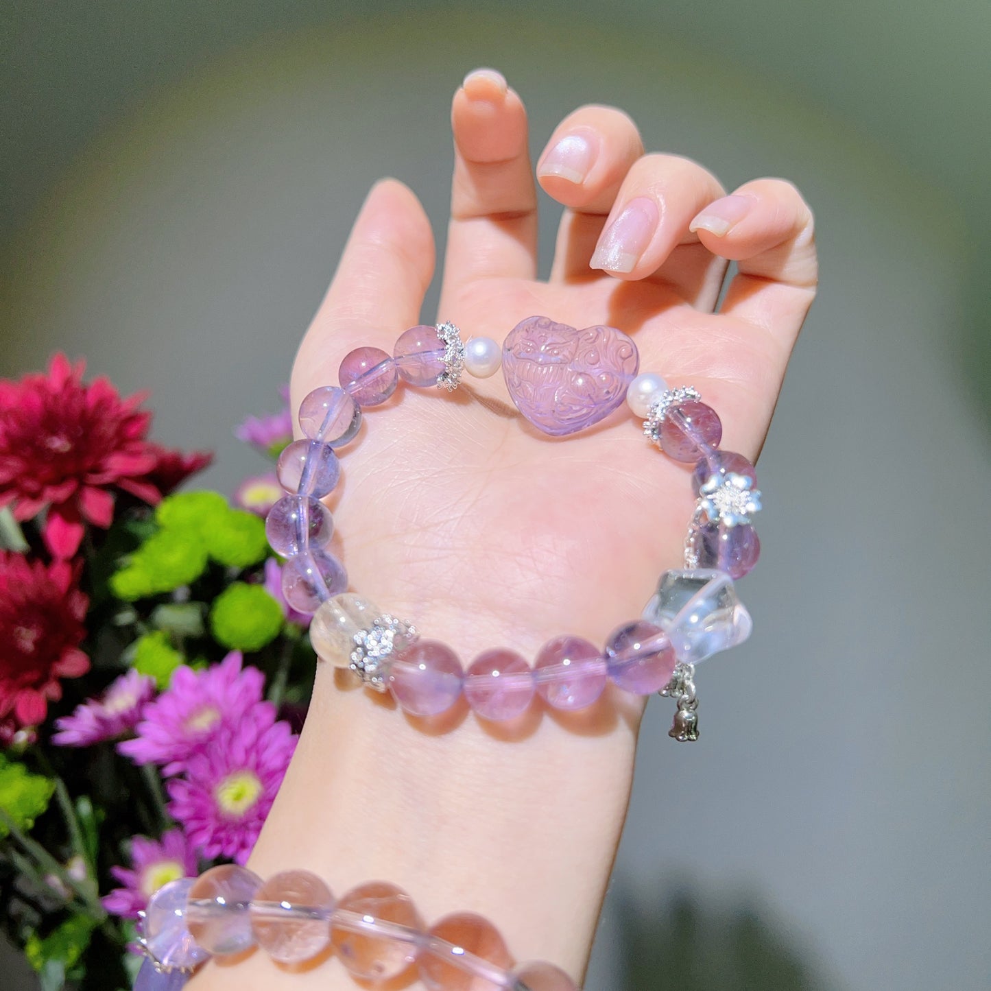 010 Brazilian Amethyst Nine-tailed Fox Bracelet High Quality Energy Feng Shui Lucky Charm Bracelet 2025.