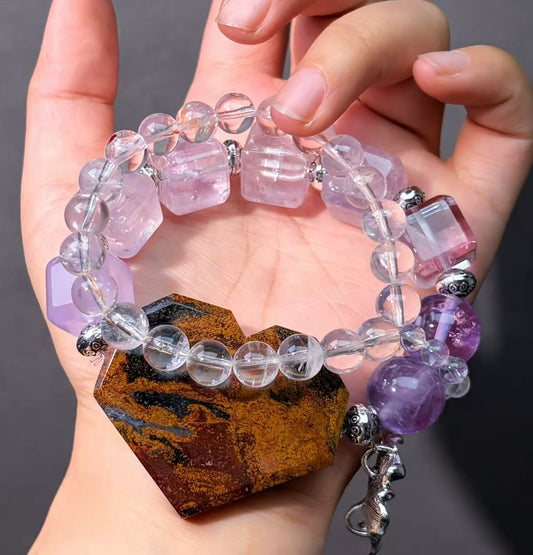 038 Amethyst Clear Quartz Pietersite High Quality Charm Bracelet High Quality Fashion Jewelry Beads Bracelet Gift