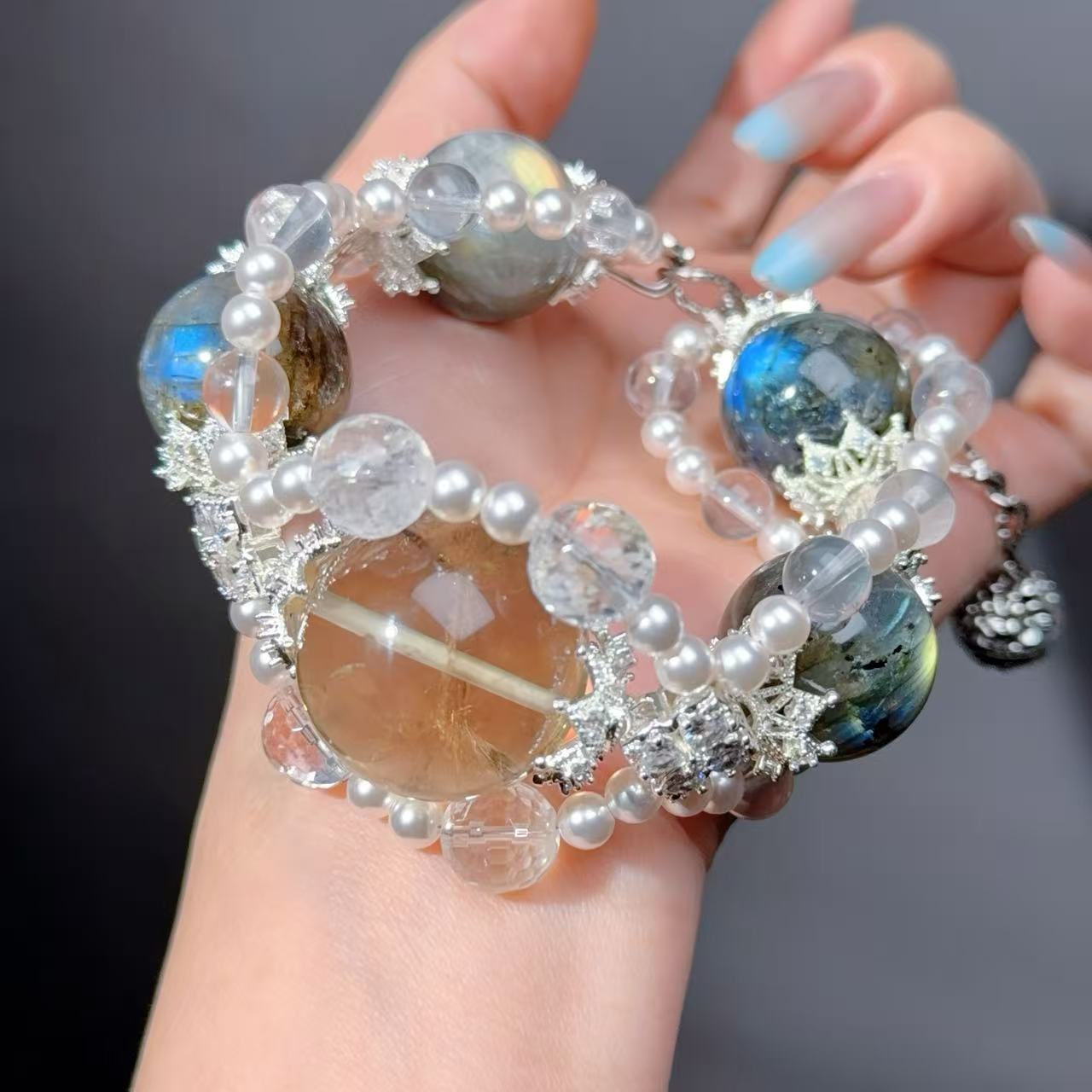 007 Labradorite Smoky Quartz Zircon Bracelet 2025 Energy High Quality Fashion Feng Shui Bracelet Gift Bead Bracelet Jewelry