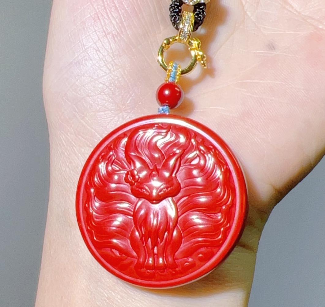 025 Nine-tailed Fox Pendant Necklace High Quality Lucky Charm Necklace Energy Feng Shui Bring Love Magnetic Gift