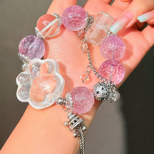 007 Amethyst Clear Quartz Bracelet Energy High Quality Fashion Feng Shui Bracelet Gift Bead Bracelet Jewelry