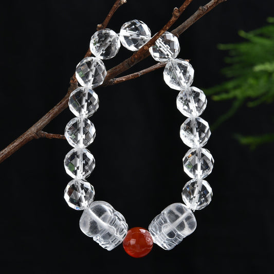 clear quartz piyao bracelet with certificate lucky charm