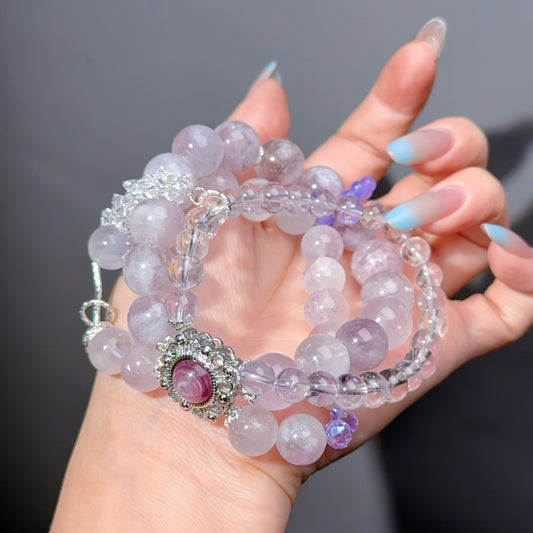 010 Amethyst Lepidolite lucky charm bracelet 2025 energy high quality fashion jewelry beads bracelet gift