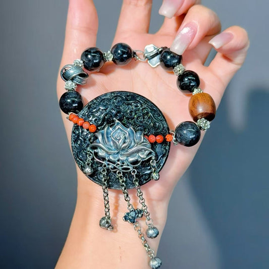 068 Jadeite Bracelet 2025 Energy High Quality Magnetic Feng Shui Fashion Jewelry Bracelet Gift