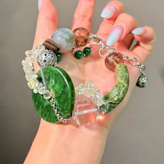 003 Hetian jade jadeite smoky quartz Bracelet Fashion Magnetic Crystal Jewelry Bracelet Energy Beads Bracelet Fashion Magnetic Crystal Jewelry