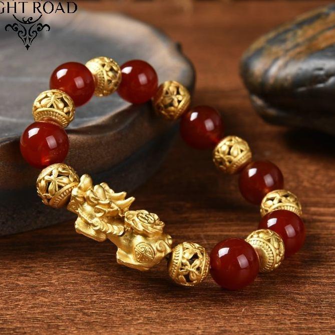 009 Crystal Jewelry Bracelet Bead Bracelet Lucky Charm Red agate beads piyao bracelet shipped within 24 hours