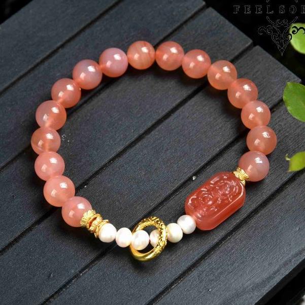 Lucky Bracelet 2023 Salt Source Agate Bracelet Female Lucky Stone Bead Bracelet Rosary Energy Feng Shui Gift