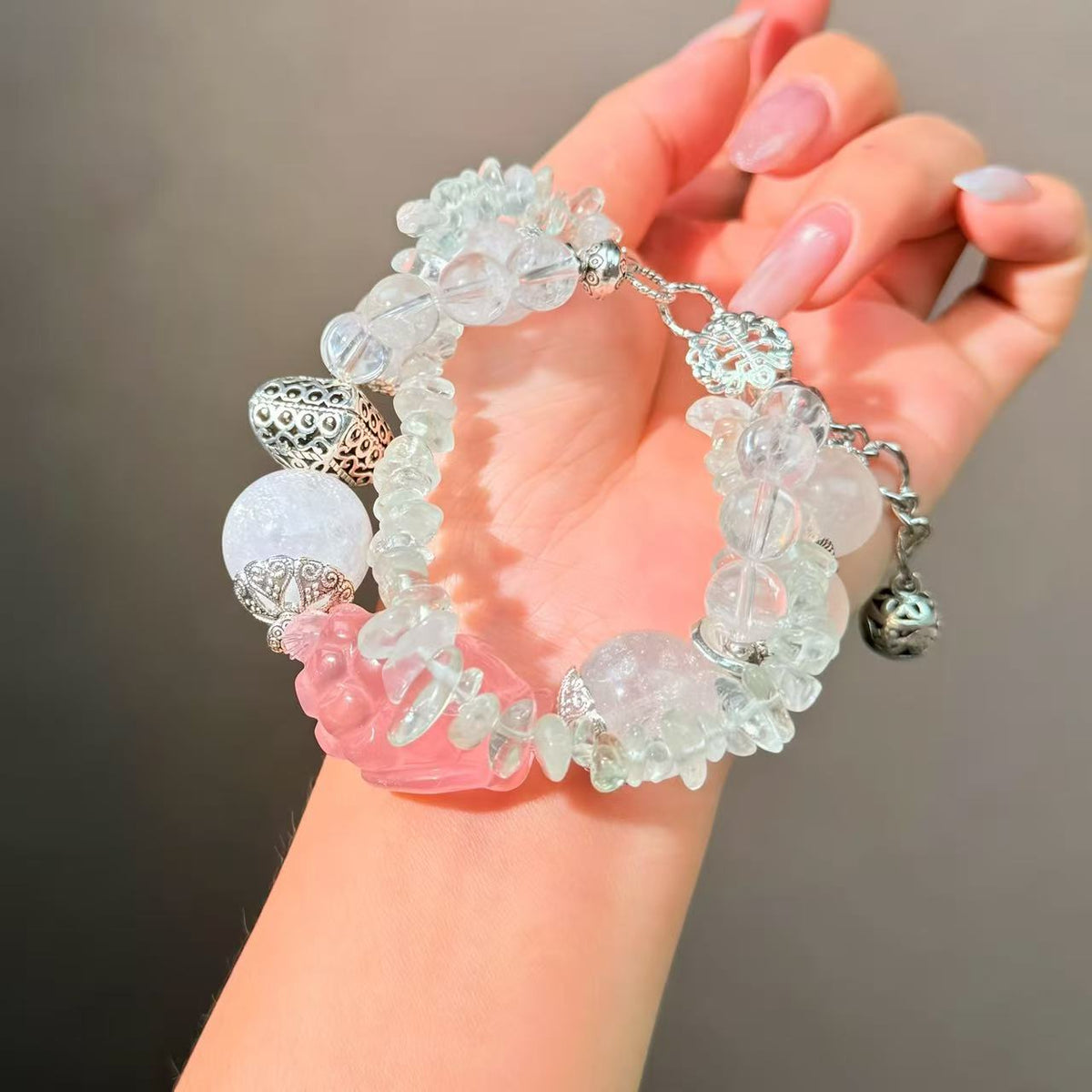 023 Rose Quartz Azeztulite Bracelet Energy High Quality Fashion Feng Shui Bracelet