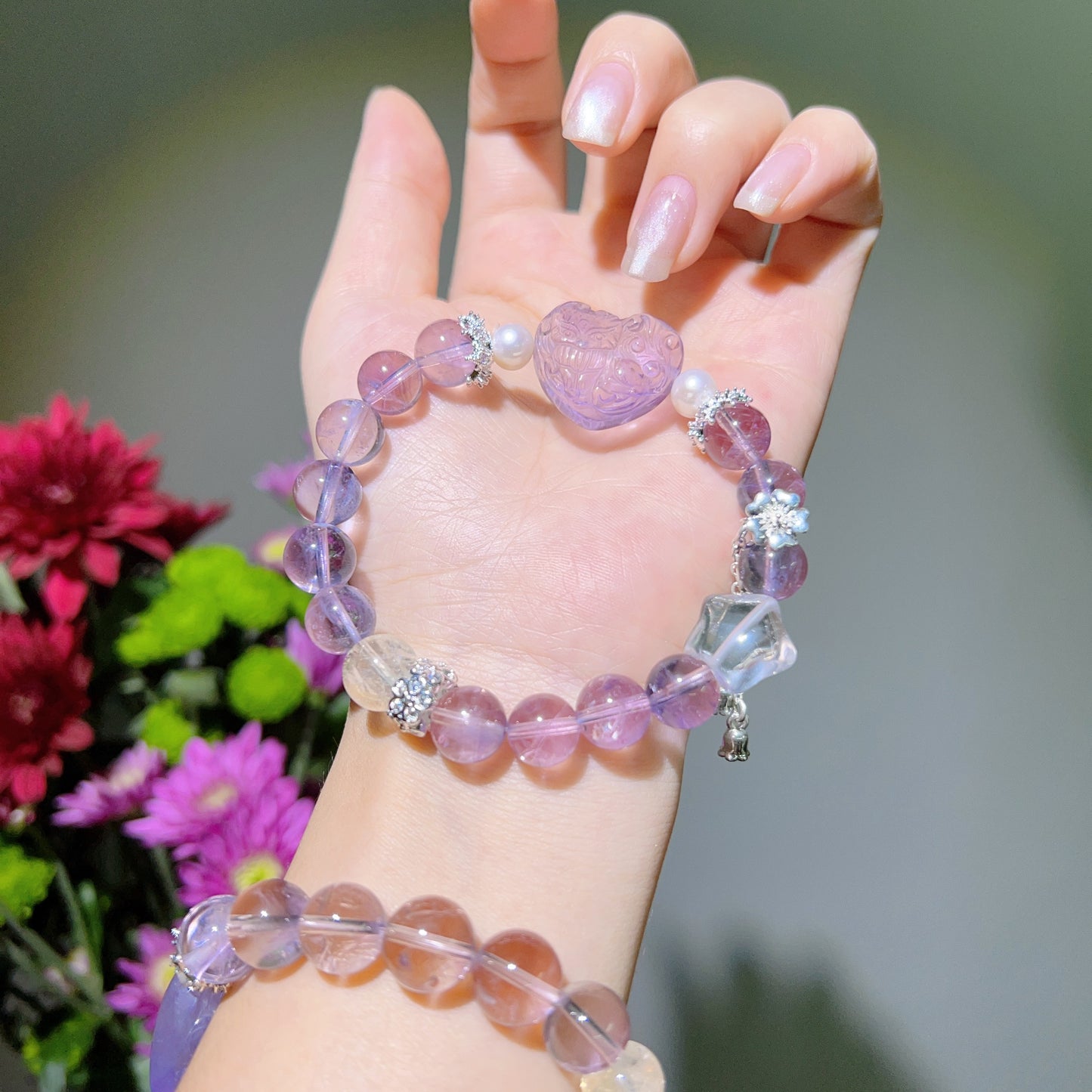 010 Brazilian Amethyst Nine-tailed Fox Bracelet High Quality Energy Feng Shui Lucky Charm Bracelet 2025.