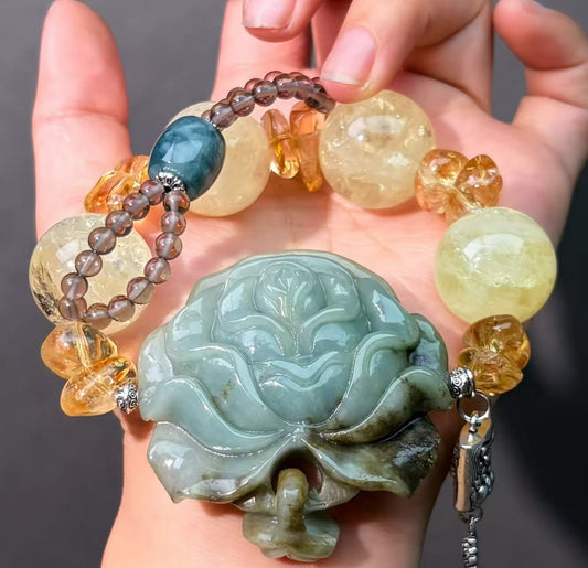 002 Phantom Quartz Jadeite Citrine  bracelet lucky DIY bracelet