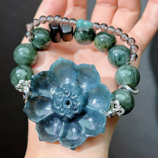 019 Jadeite Rutilated Quartz Ice Obsidian lucky charm bracelet 2025 energy feng shui magnetic fashion jewelry beads bracelet giftelet gift