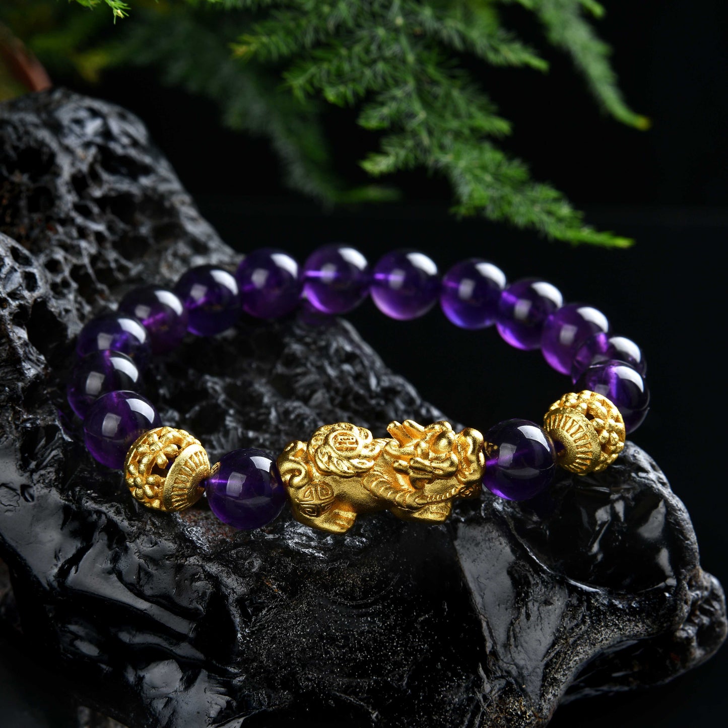 008 Amethyst Pixiu Bracelet With Certificate Sale Lucky Fortune