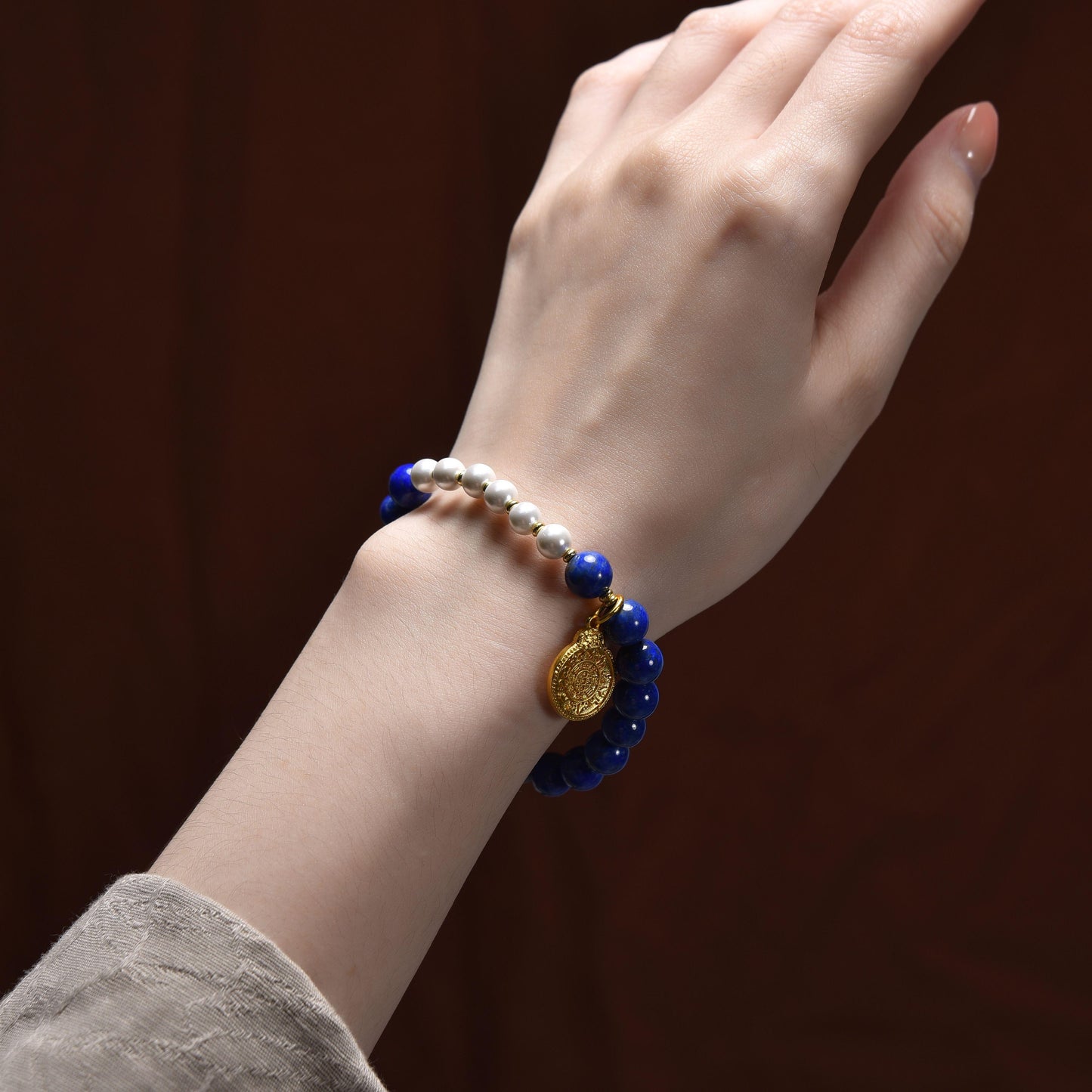 Lapis Lazuli Bracelet Bagua