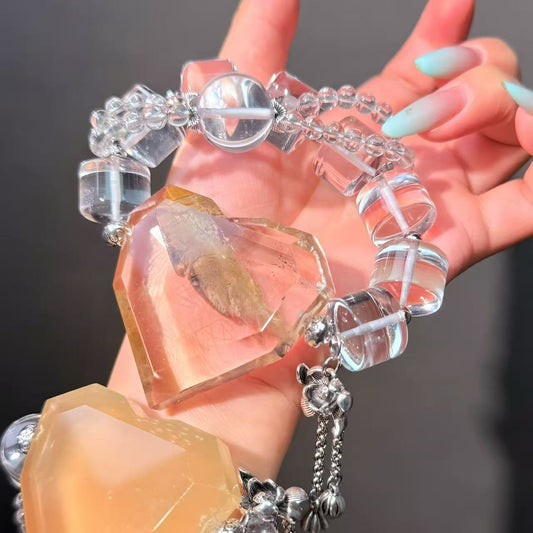 002 Clear Quartz Citrine  bracelet