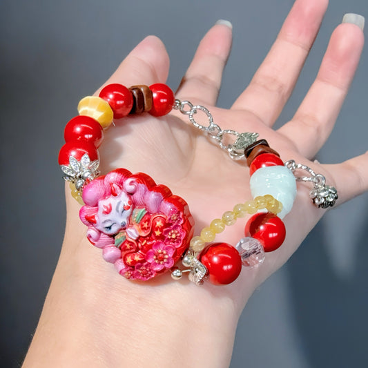 022 Hematoid Quartz Tiger's Eye Gold Rutilated Quartz Lucky Charm Bracelet 2025 Energy High Quality Fashion Jewelry Magnetic Beads Bracelet Gift