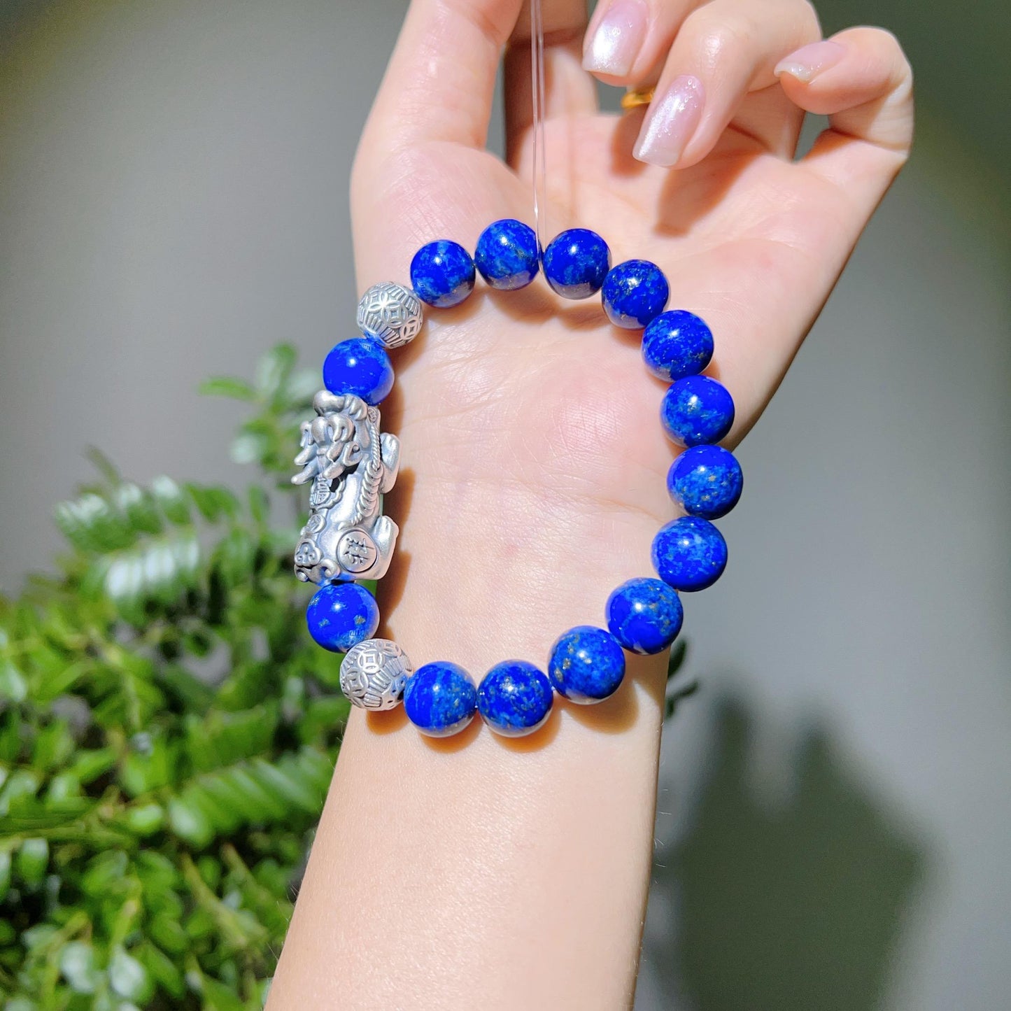 0121 S925 silver lapis lazuli piyao bracelet. High quality natural lucky charm bracelet 2025