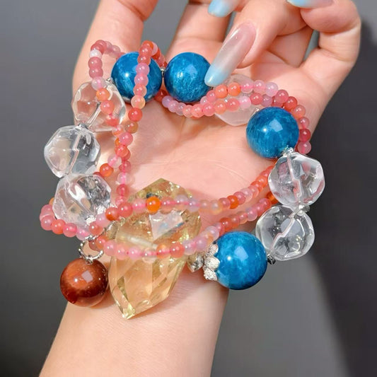007 Clear Quartz Citrine ApatiteBracelet 2025 Energy High Quality Fashion Feng Shui Bracelet Gift Bead Bracelet Jewelry