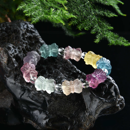 036 Fluorite bracelet with certificate lucky charm bracelet