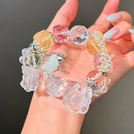 011 Clear Quartz Citrine Amethyst bracelet Jewelry Magnetic Feng Shui Bracelet Gift