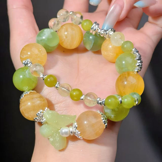016 Serpentine Fluorite Citrine Crystal Bracelet 2025 Energy High Quality Fashion Jewelry Feng Shui Bead Bracelet Gift